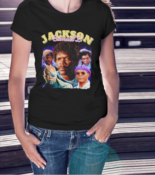 Jackson Samuel L Vintage Style Iconic Characters T-Shirt