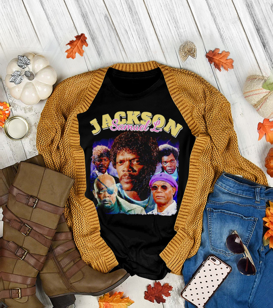 Jackson Samuel L Vintage Style Iconic Characters T-Shirt