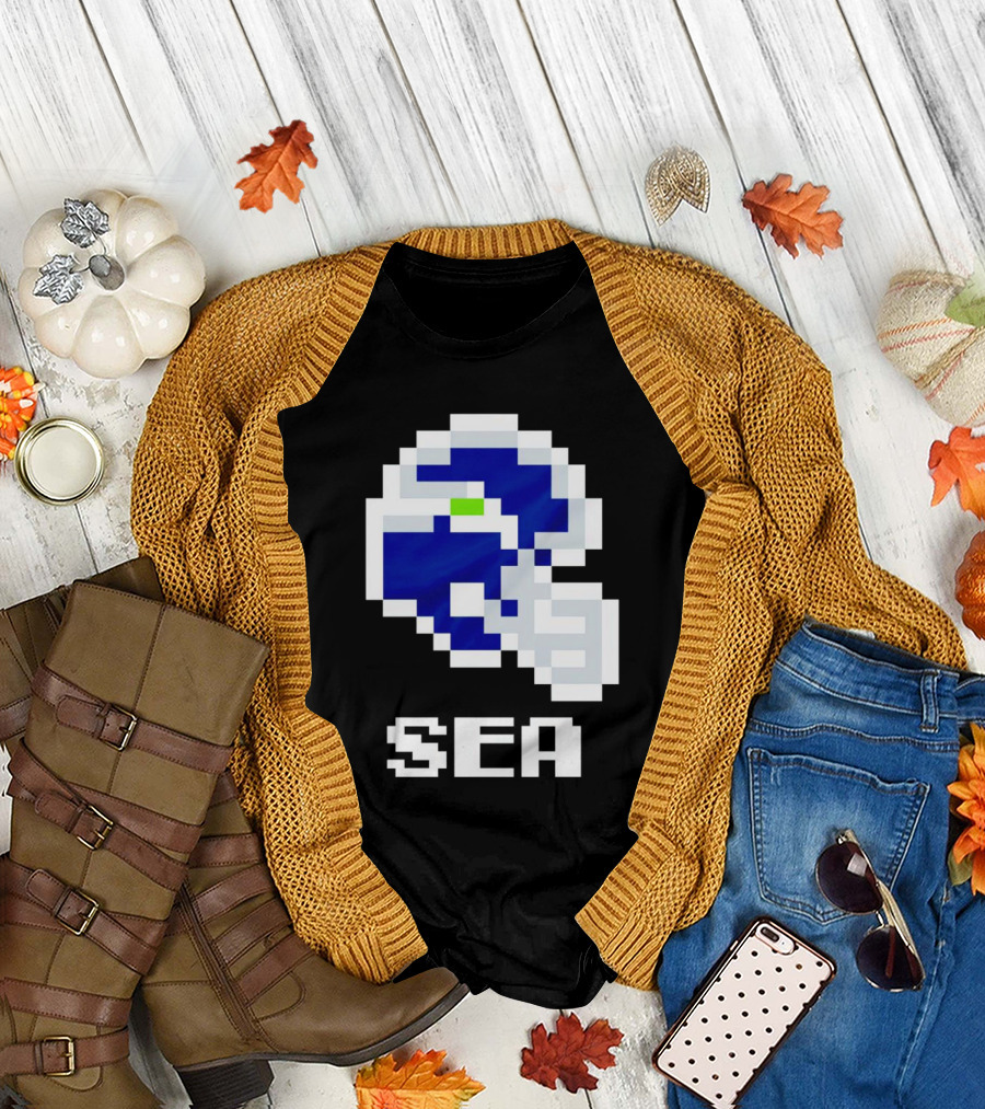 Seahawks Helmet SEA Pixel T-Shirt