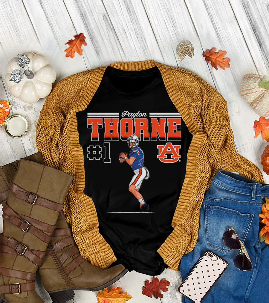 Payton Thorne #1 Auburn Tigers NCAA Football Caricature T-Shirt