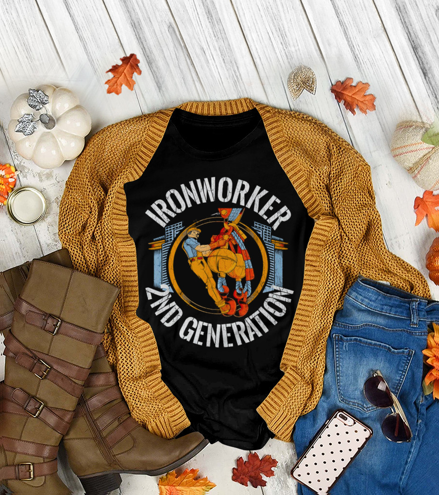 Ironworker 2ND Generation Vintage Construction Worker Scene T-Shirt