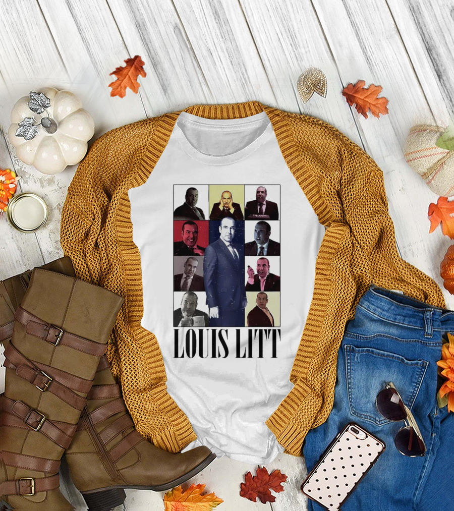 LOUIS LITT COLLAGE CHARACTERS MULTIPLE EXPRESSIONS SUITS SERIES T-Shirt