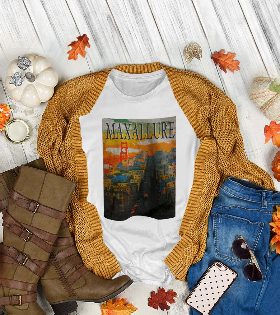 Maxallure Golden Gate Cityscape Skyline T-Shirt