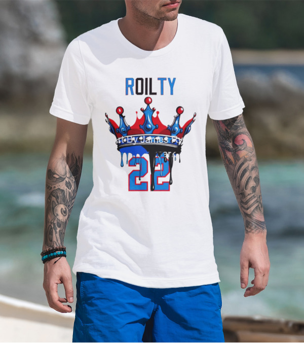 ROILTY 22 Crown Red Blue Dripping T-Shirt
