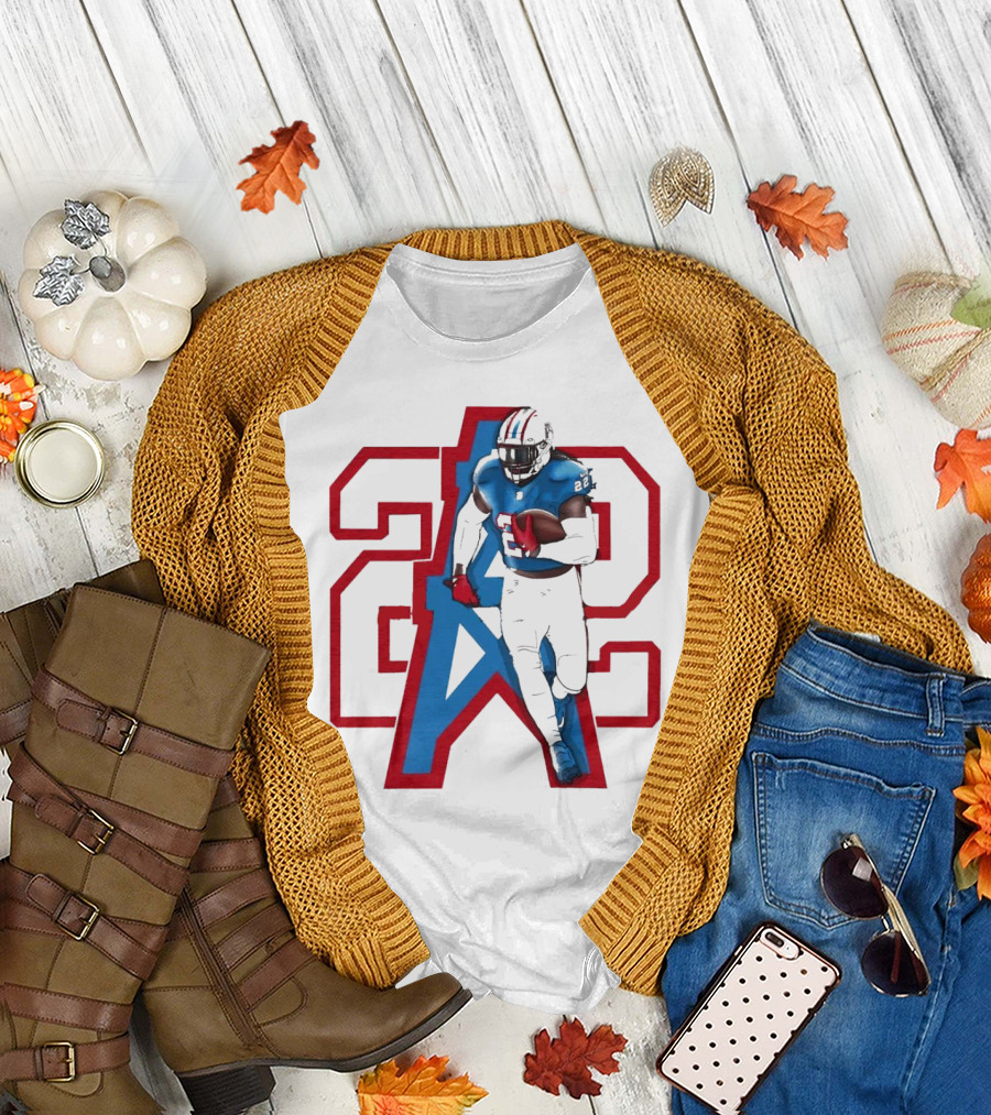 Derrick Henry Tennessee Titans 29 Oilers Throwback Running Back Cartoon T-Shirt