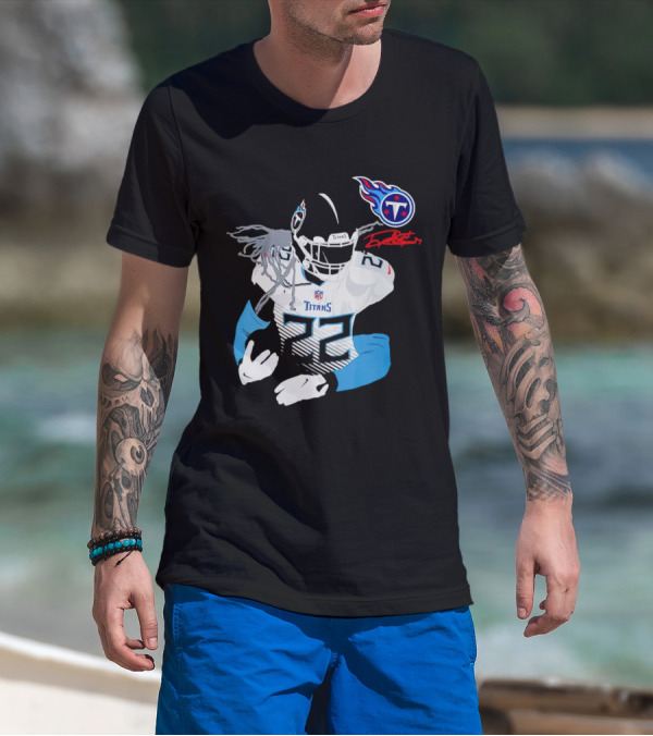 Derrick Henry Tennessee Titans NFL Jersey With Logo And Signature T-Shirt
