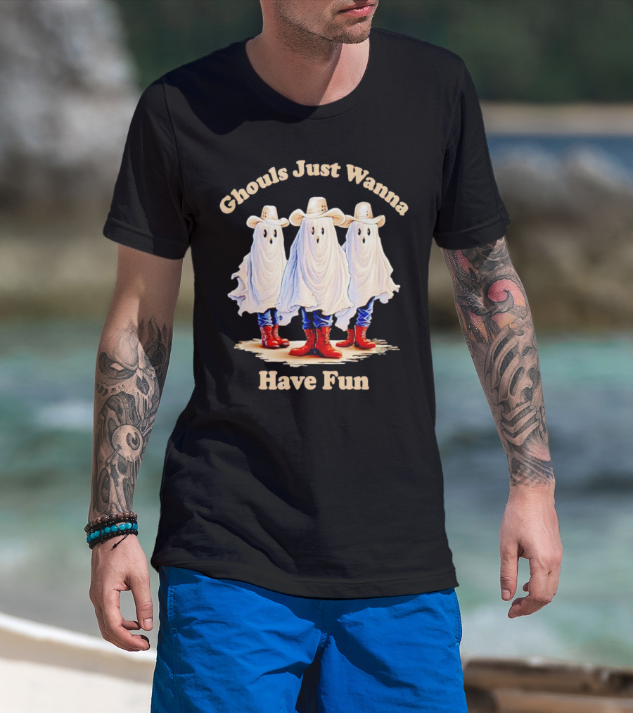 Ghouls Just Wanna Have Fun Cowboy Boots And Hats Trio T-Shirt