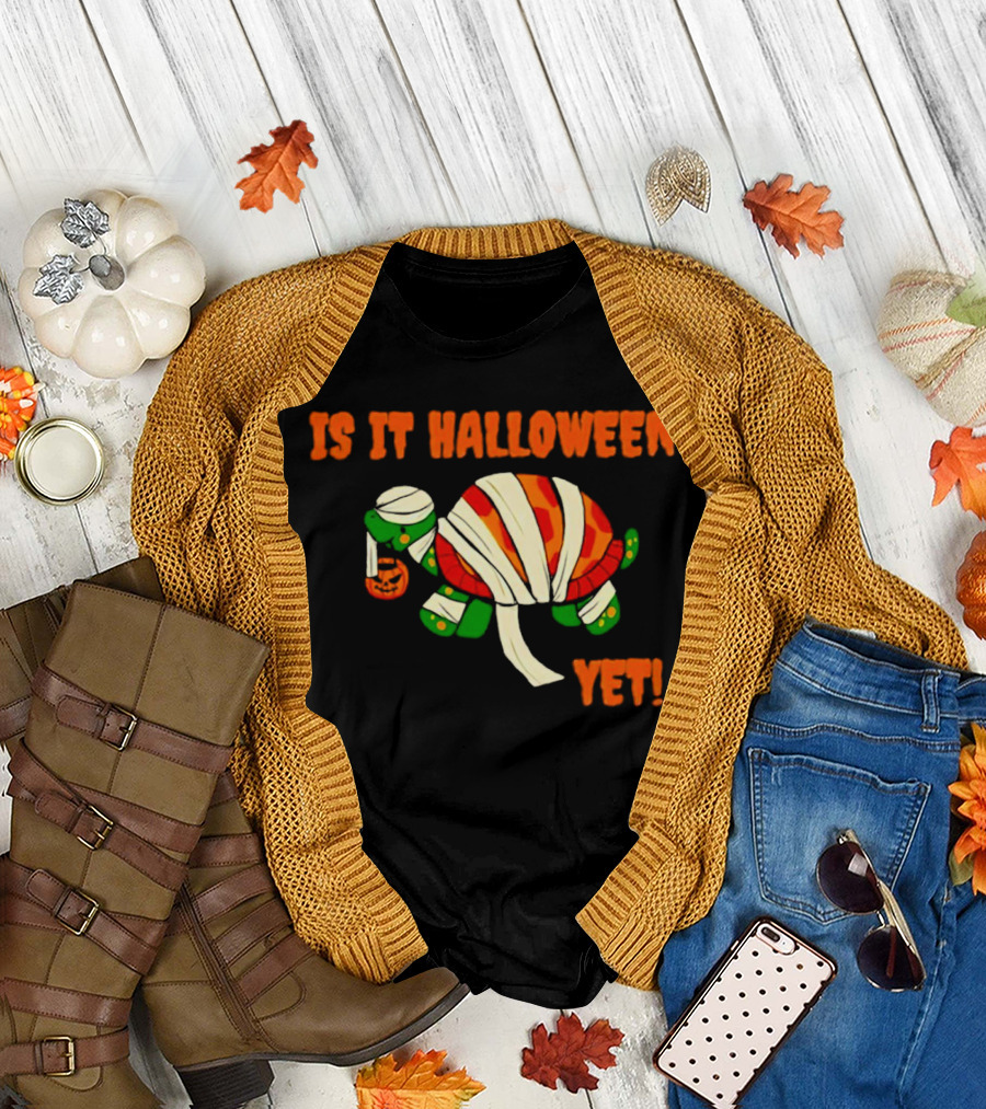 Is It Halloween Yet Turtle Mummy Pumpkin T-Shirt