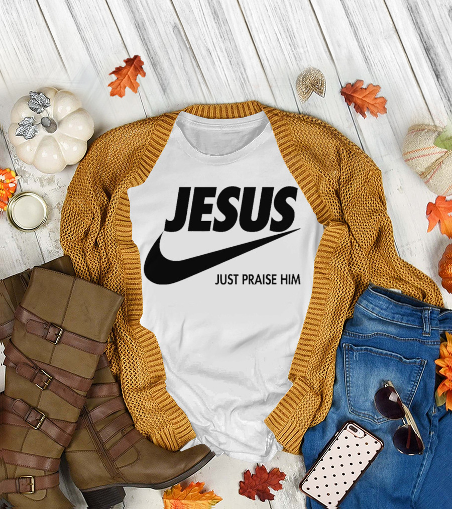 Jesus Just Praise Him Swoosh T-Shirt