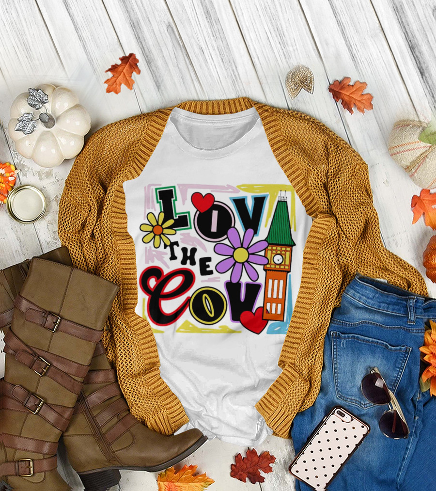 Lov The Cov Big Ben Flowers Hearts T-Shirt