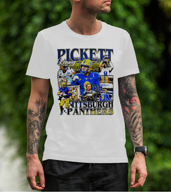Kenny Pickett Pittsburgh Panthers Football Quarterback Action Collage T-Shirt