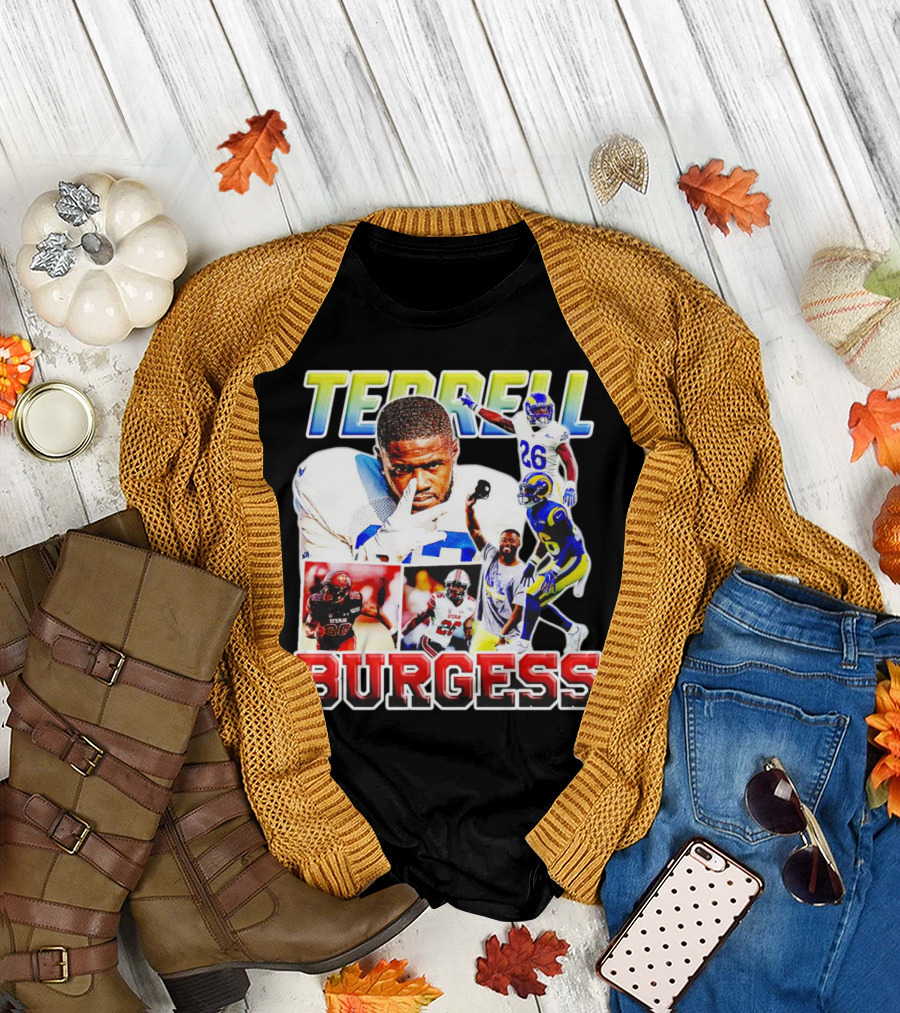Terrell Burgess Los Angeles Rams Football Collage T-Shirt