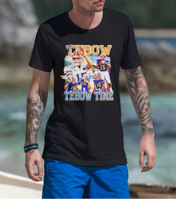 Tim Tebow Florida Gators Football Tebow Time 15 Quarterback Legend T-Shirt