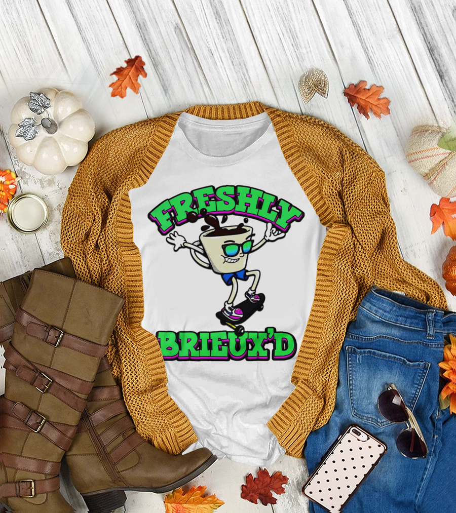Freshly Brieux'd Skateboarding Cup Character T-Shirt