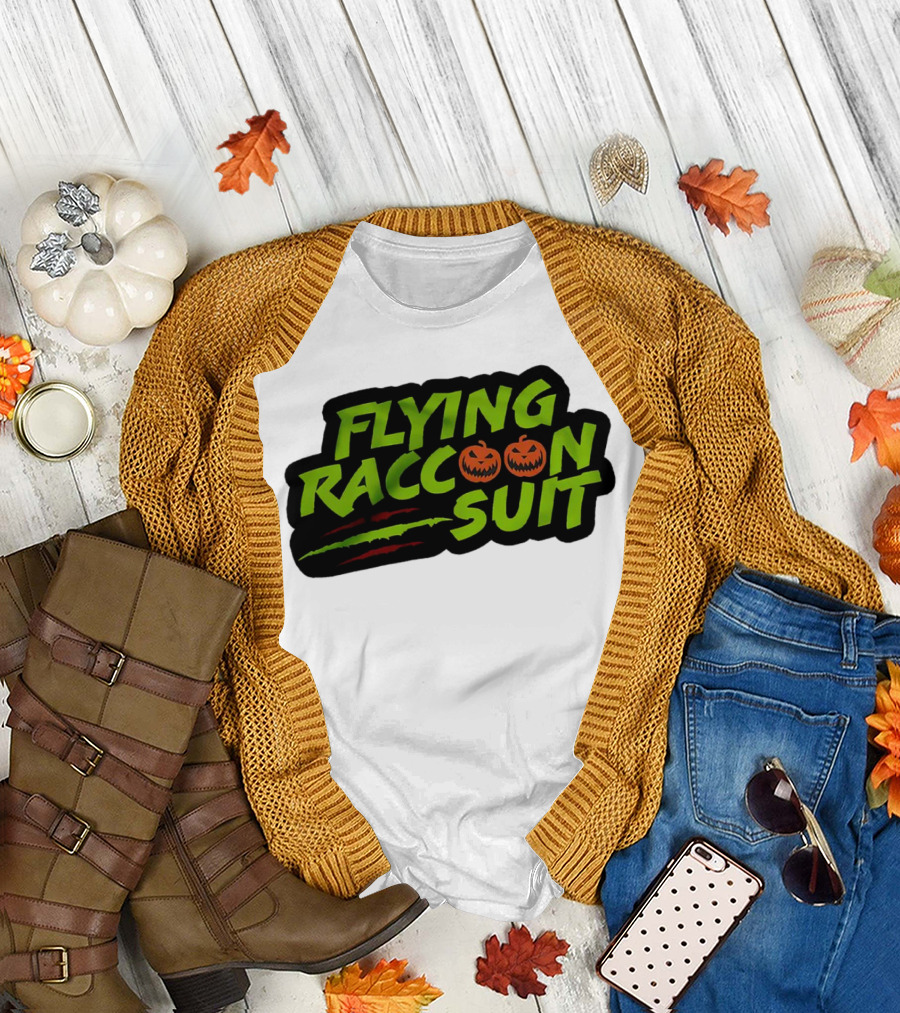 Flying Raccoon Suit This is Skaloween Jack-O'-Lantern Claw Marks T-Shirt