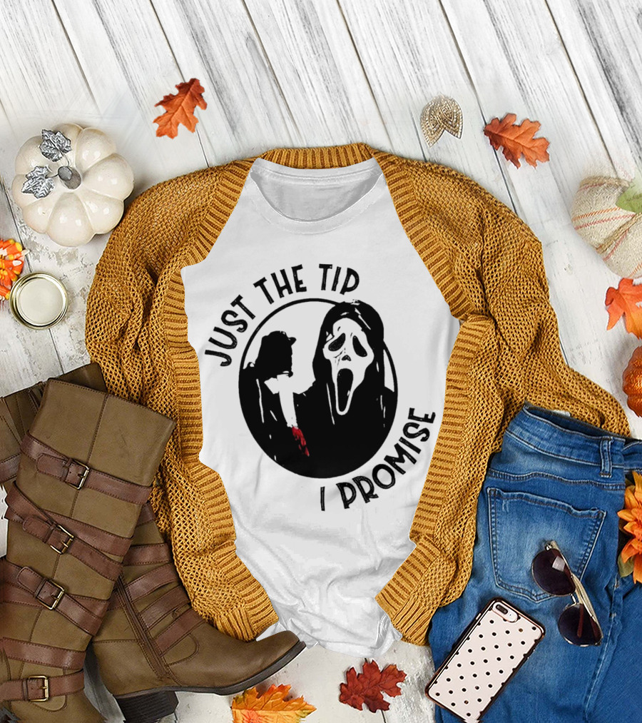 Ghostface Just the Tip I Promise Halloween Horror Movie Scream Mask T-Shirt
