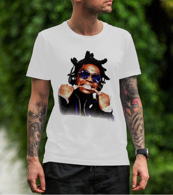 Kodak Black Rapper With Blue Sunglasses Grills And Jewelry T-Shirt