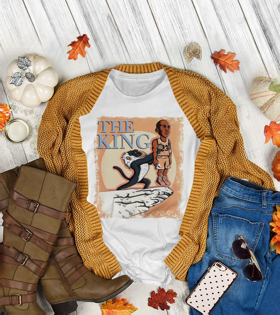 The King Michael Jordan Simba Parody with Rafiki and Basketball Jersey T-Shirt