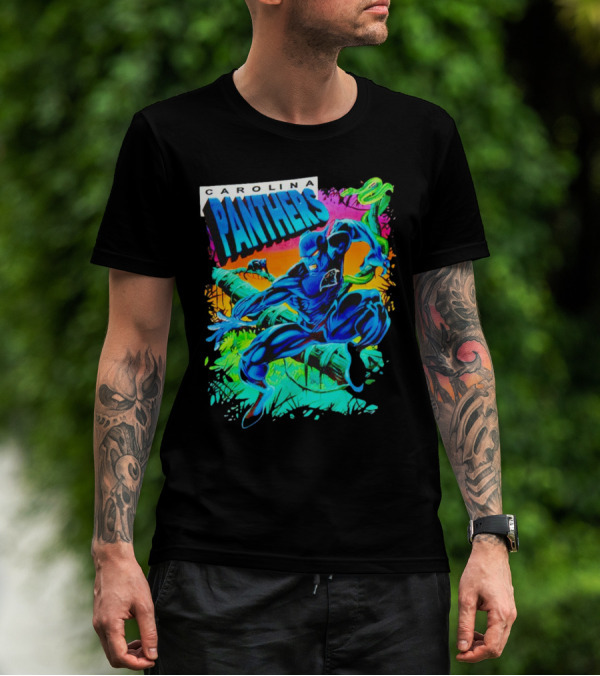 Carolina Panthers Black Panther Jungle Action T-Shirt