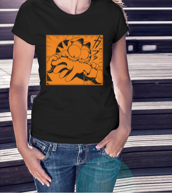 Garfield Manga Style Bite Hand Comic Panel T-Shirt
