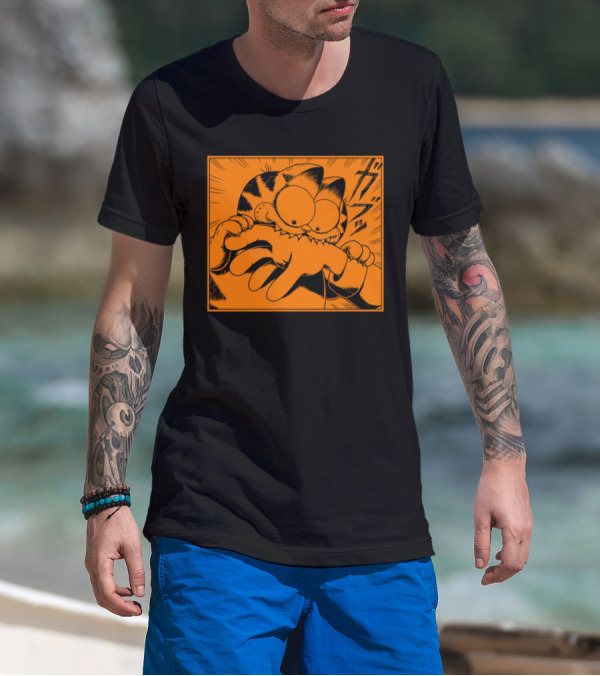 Garfield Manga Style Bite Hand Comic Panel T-Shirt