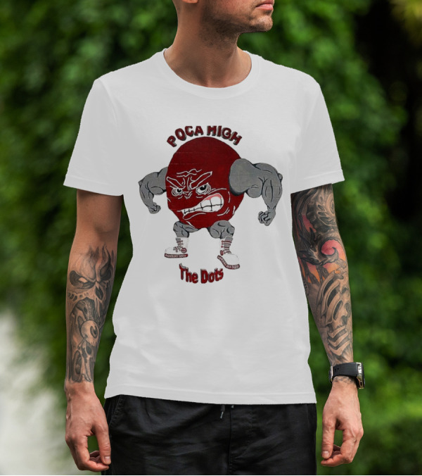 POCA HIGH The Dots Mascot With Muscular Arms And Sneakers T-Shirt