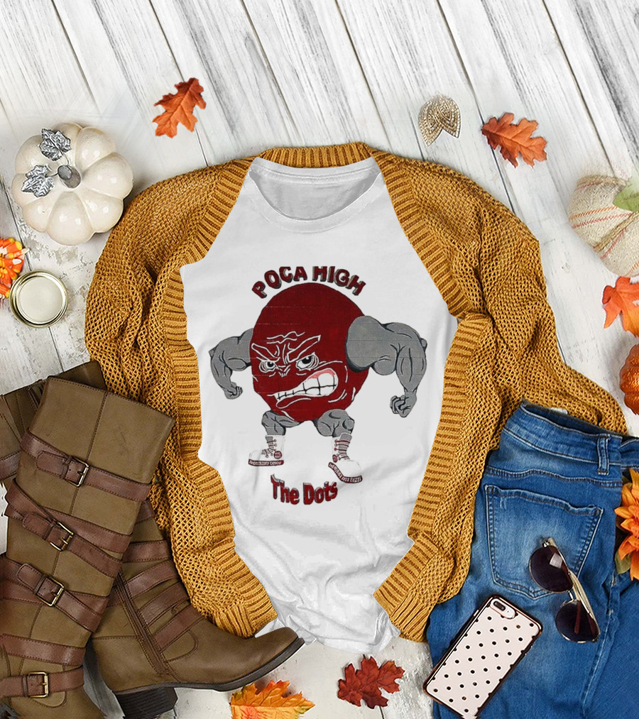 POCA HIGH The Dots Mascot with Muscular Arms and Sneakers T-Shirt