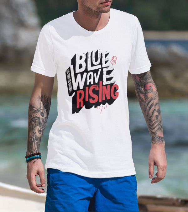 Blue Wave Rising Los Angeles Dodgers Baseball T-Shirt