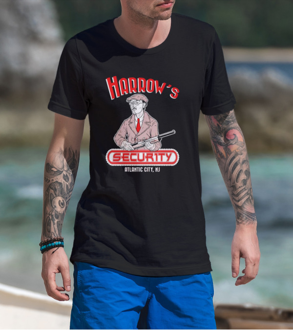 Harrow's Security Atlantic City NJ Vintage Style Gangster T-Shirt