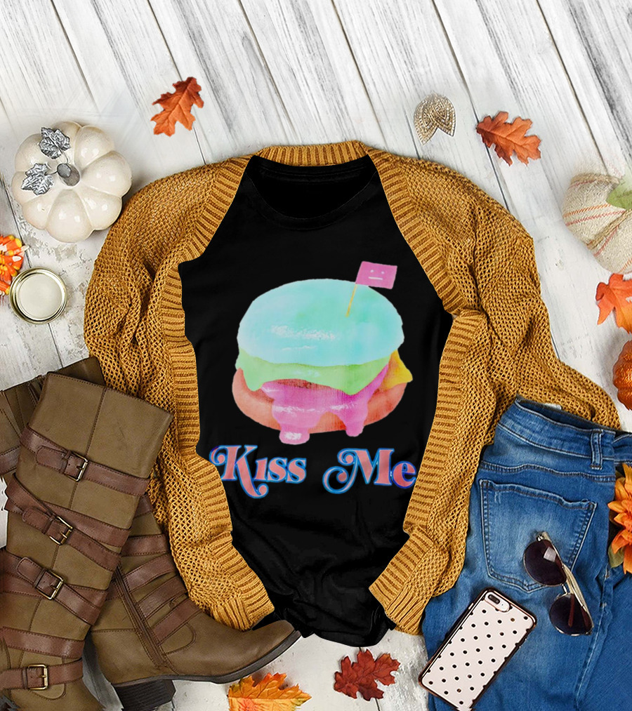 Kiss Me Pastel Burger Flag T-Shirt