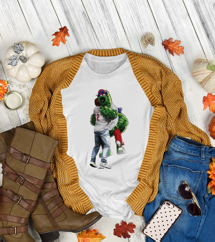 Jason Kelce Phillie Phanatic Hug Philadelphia Phillies T-Shirt
