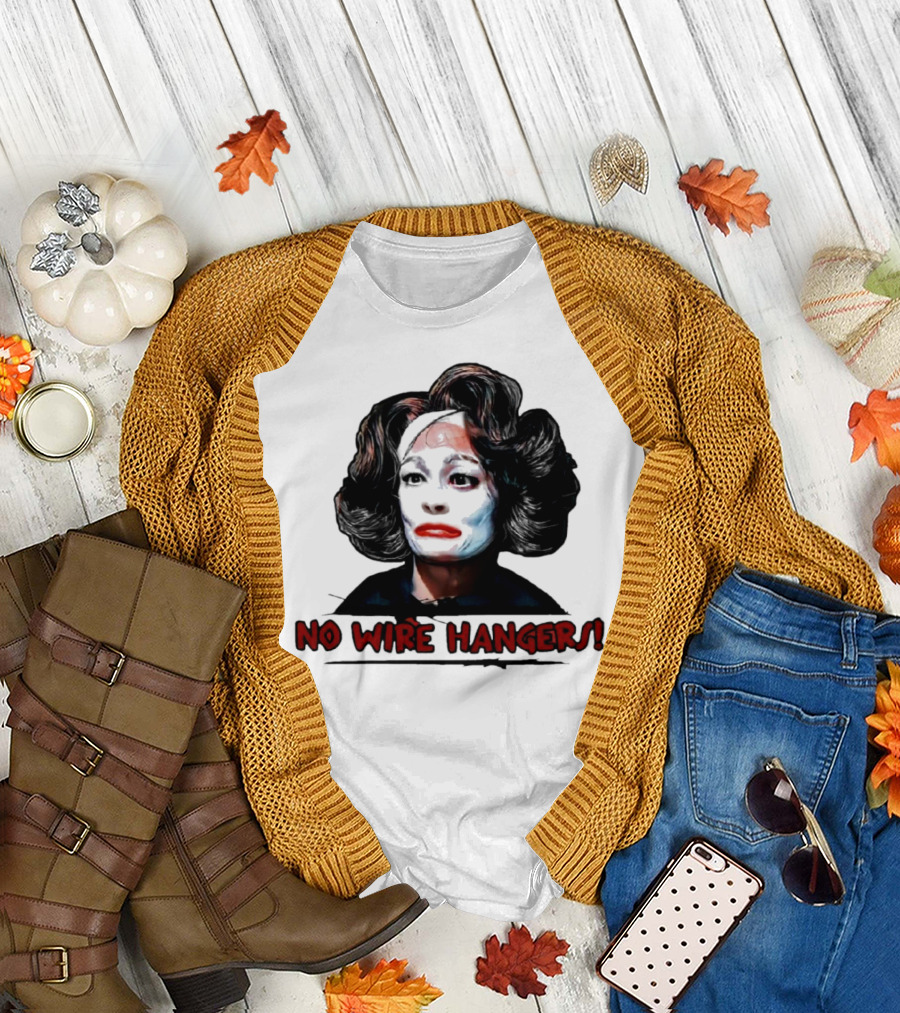 Joan Crawford No Wire Hangers Face Paint Horror T-Shirt
