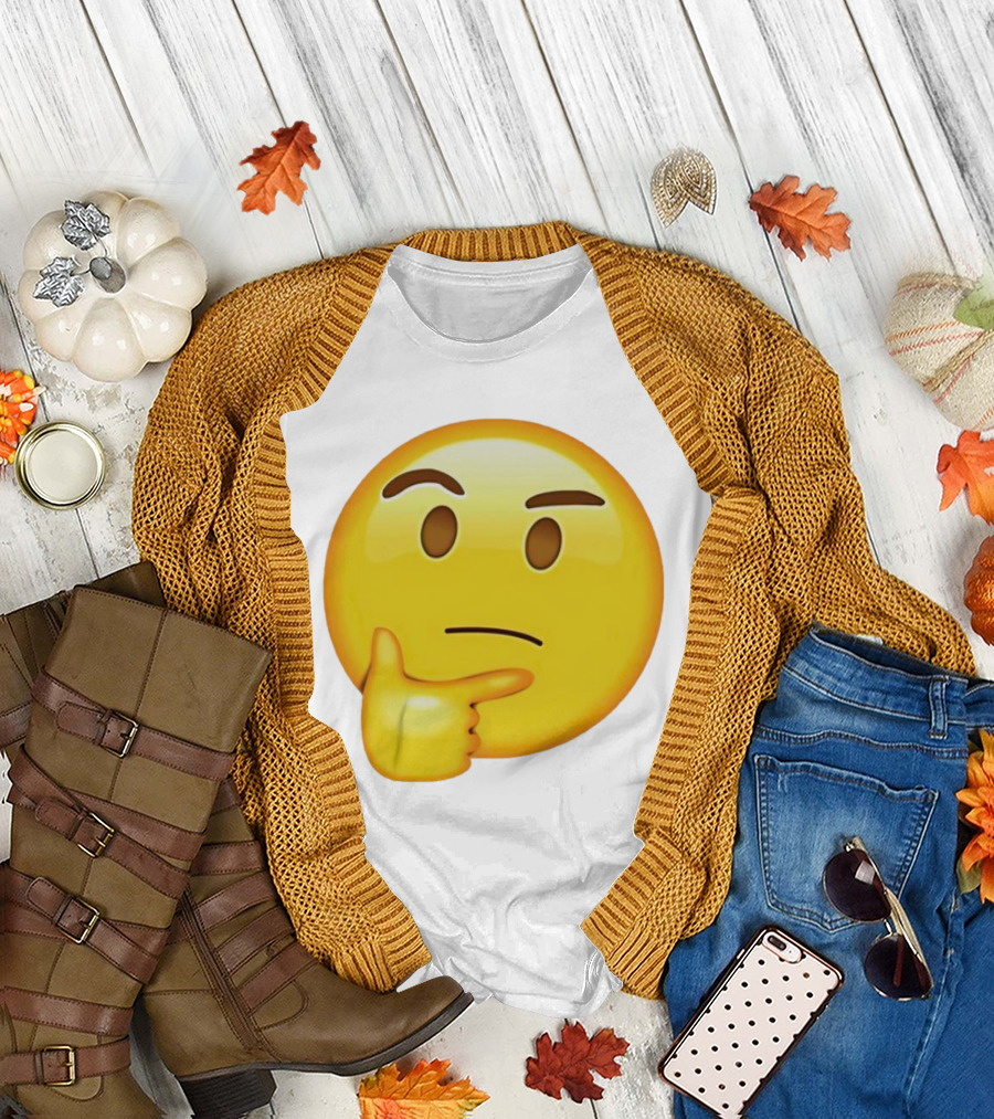 Moji Curious Thinking Face Emoji T-Shirt