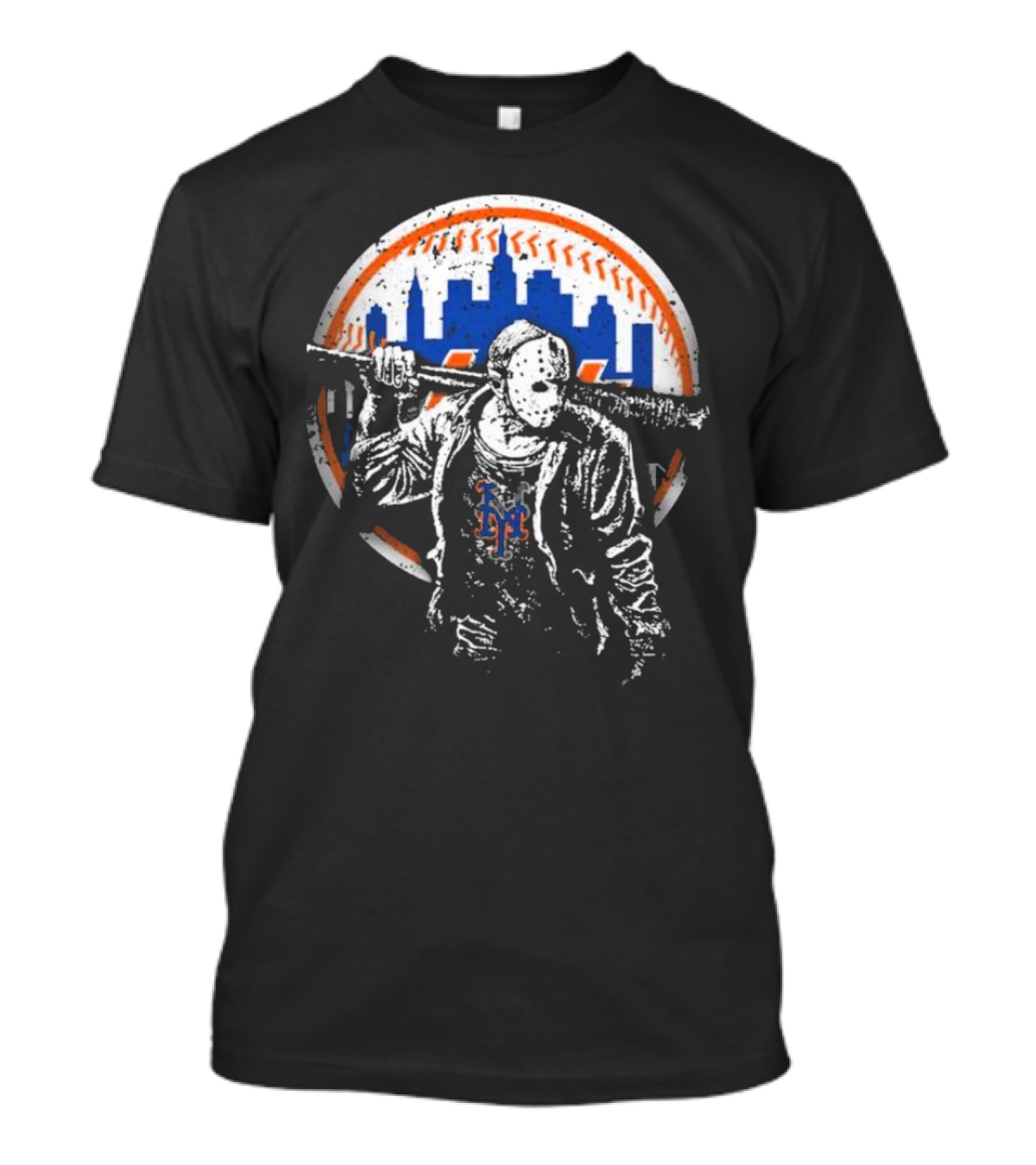 New York Mets Halloween Jason Voorhees Baseball Crossover T-Shirt