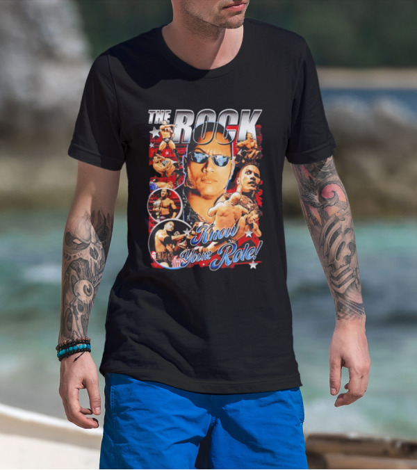 The Rock Know Your Role WWF WCW AEW ECW Pro Wrestling T-Shirt