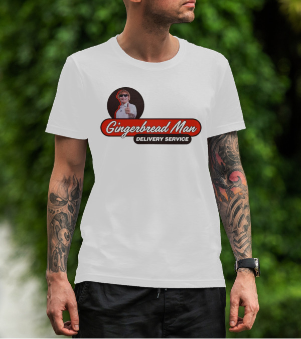 Gingerbread Man Delivery Service Cool Thumbs Up T-Shirt