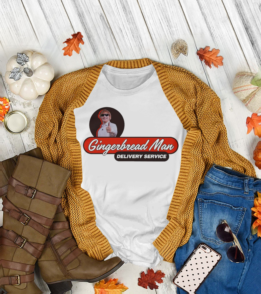 Gingerbread Man Delivery Service Cool Thumbs Up T-Shirt