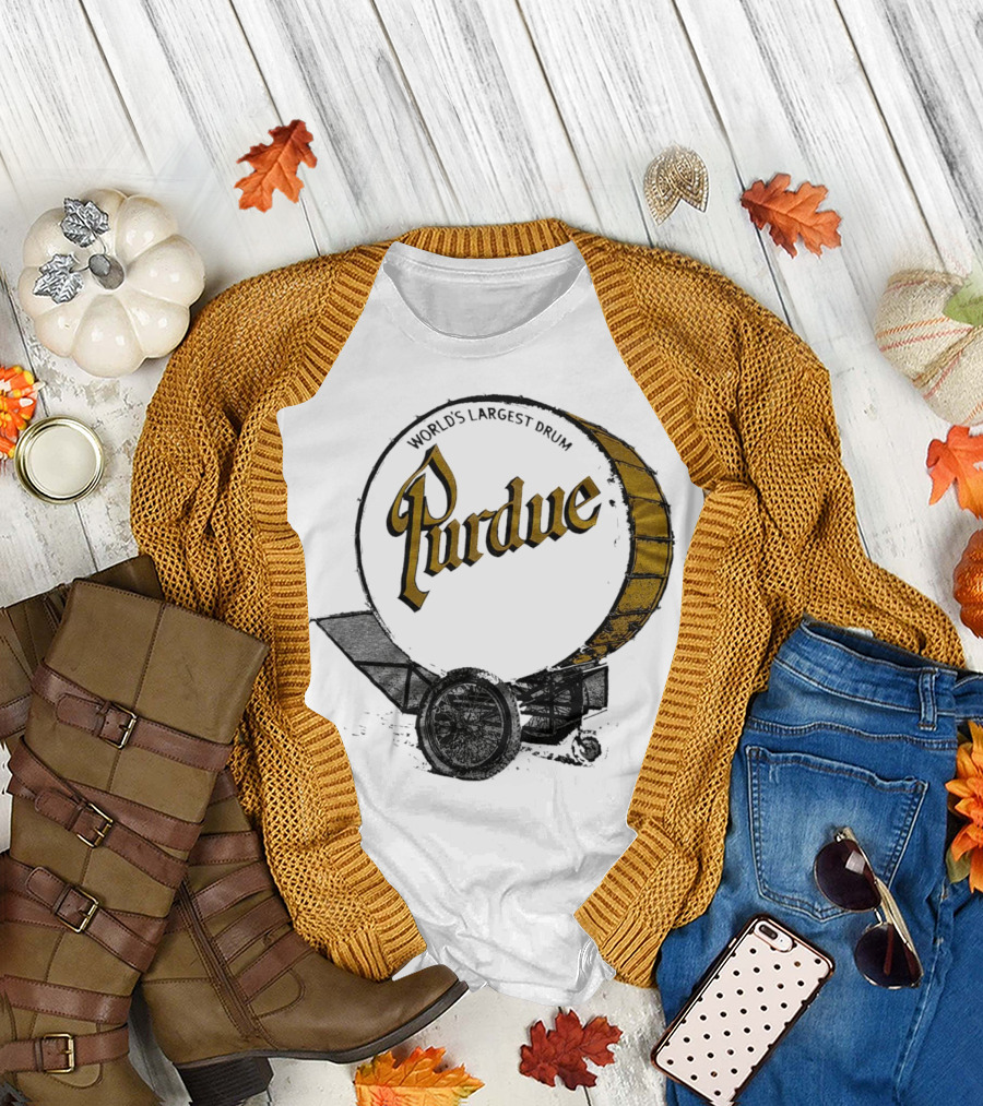 World's Largest Drum Purdue Black and Gold Band Heritage T-Shirt