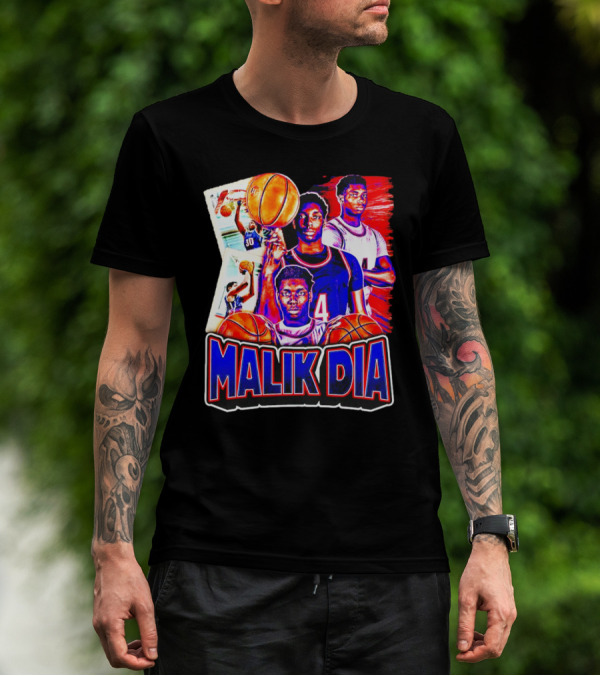 Malik Dia Basketball Vintage Number 4 T-Shirt