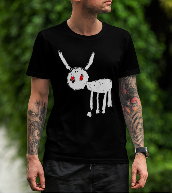 Drake For All The Dogs White Sketch Red Eyes T-Shirt