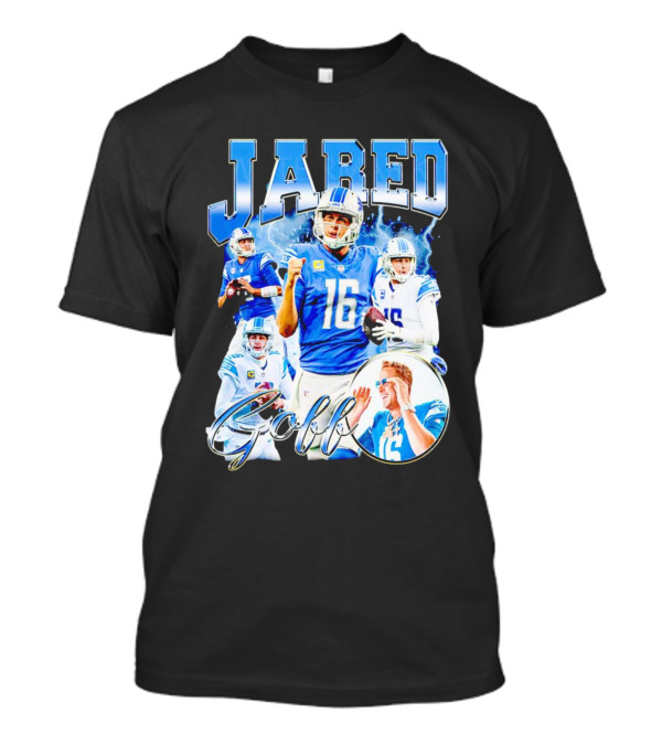 Jared Goff Detroit Lions Quarterback Football Action Montage T-Shirt
