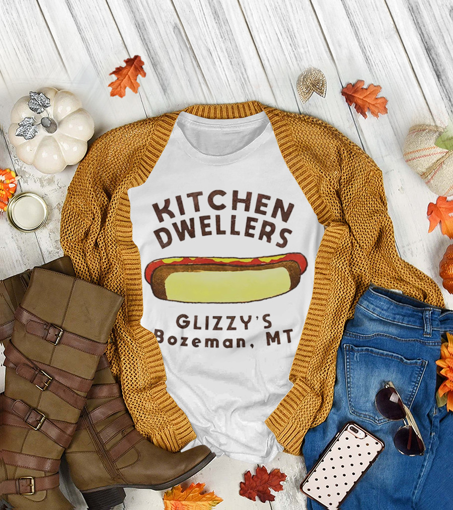 Kitchen Dwellers Glizzy's Bozeman MT Hot Dog T-Shirt