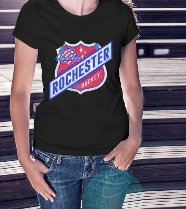 Rochester Americans Hockey Shield Badge T-Shirt
