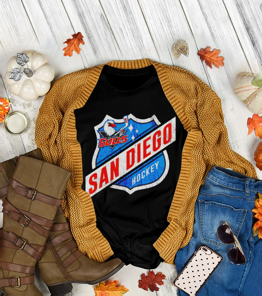 San Diego Gulls Hockey Team Shield Emblem T-Shirt