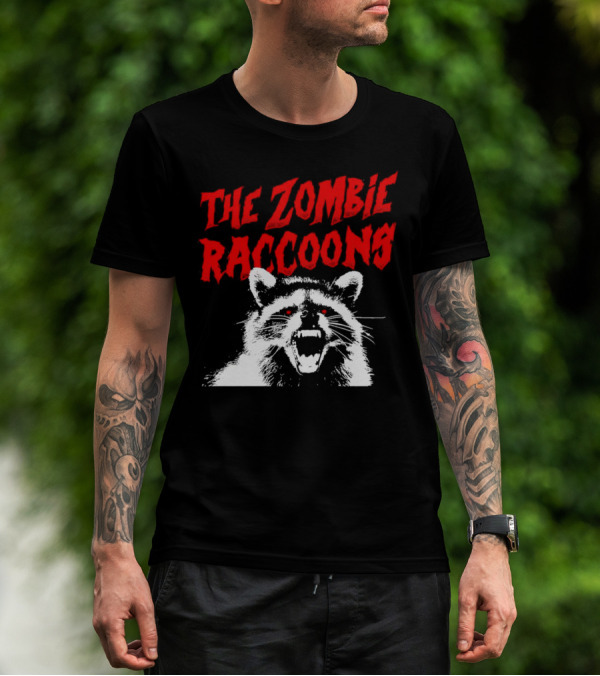 The Zombie Raccoons Fierce Creature Horror T-Shirt