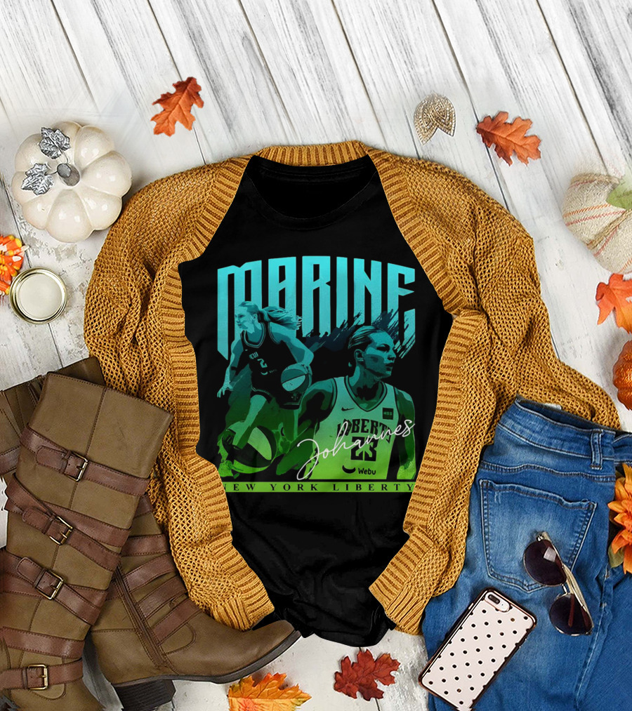 Marine Johannes New York Liberty Signature Jersey Number 23 Webu Basketball T-Shirt