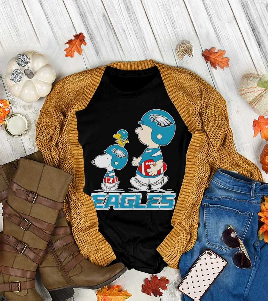 Eagles Football Snoopy Charlie Brown Woodstock Philadelphia T-Shirt