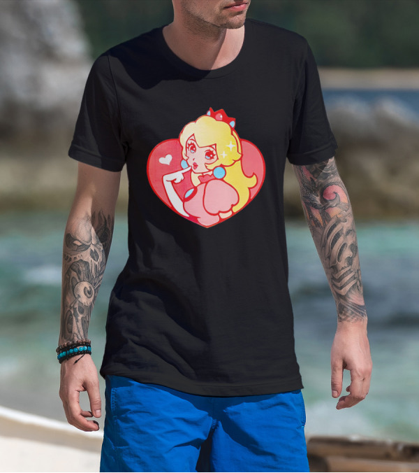 Jivke Princess Peach Heart T-Shirt