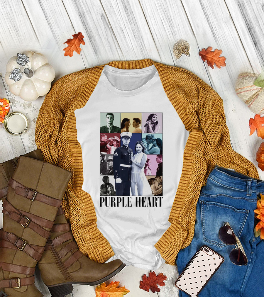 Purple Heart Military Romance and Relationships Montage T-Shirt