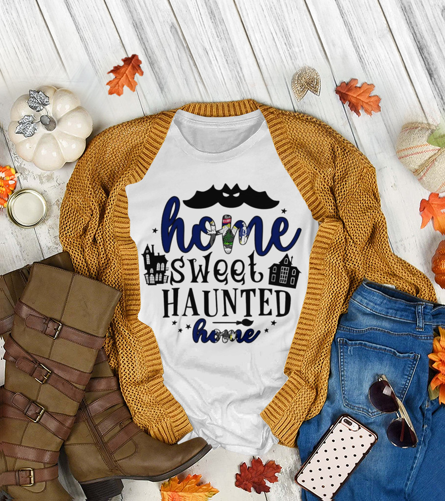 Home Sweet Haunted Home Halloween Maine Ghostly Houses T-Shirt
